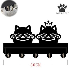 Couple Cat Prince Princess Hook with Shelf for Lover Coat Clothes Holder Christmas Gift DIY Mould Wonderful Holder Wall Decorative Gift Kids Winter Style