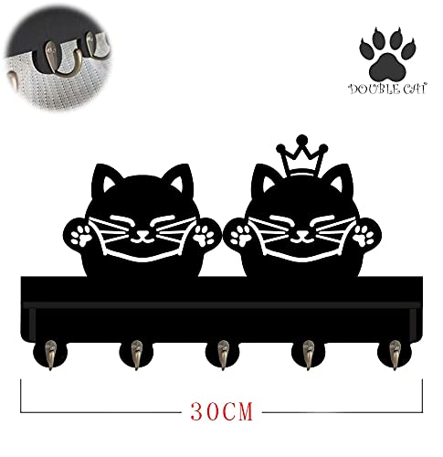 Couple Cat Prince Princess Hook with Shelf for Lover Coat Clothes Holder Christmas Gift DIY Mould Wonderful Holder Wall Decorative Gift Kids Winter Style