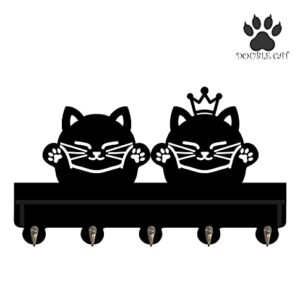 Couple Cat Prince Princess Hook with Shelf for Lover Coat Clothes Holder Christmas Gift DIY Mould Wonderful Holder Wall Decorative Gift Kids Winter Style