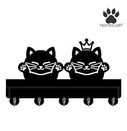 Couple Cat Prince Princess Hook with Shelf for Lover Coat Clothes Holder Christmas Gift DIY Mould Wonderful Holder Wall Decorative Gift Kids Winter Style