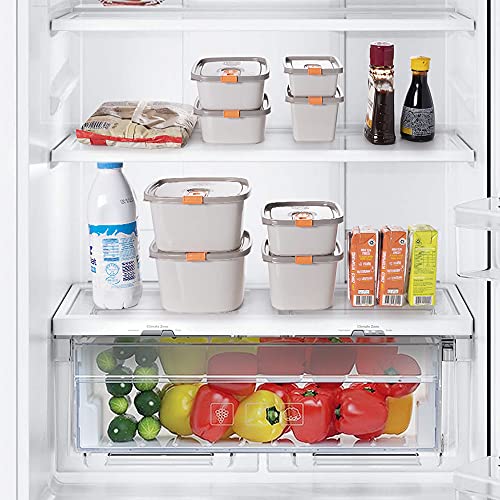 Plastic Food Storage Containers w/attached Lids. Multi sizes Containers. Microwave/Freezer & Dishwasher Safe - Steam Release Valve. BPA/Free (16, Beige & Orange)