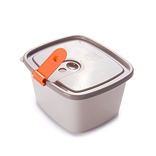 Plastic Food Storage Containers w/attached Lids. Multi sizes Containers. Microwave/Freezer & Dishwasher Safe - Steam Release Valve. BPA/Free (16, Beige & Orange)