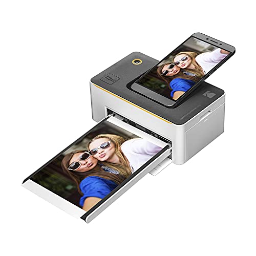 Kodak Dock Premium 4x6” Portable Instant Photo Printer (2022 Edition) Bundled with 130 Sheets | Full Color Photos, 4Pass & Lamination Process | Compatible with iOS, Android, and Bluetooth Devices