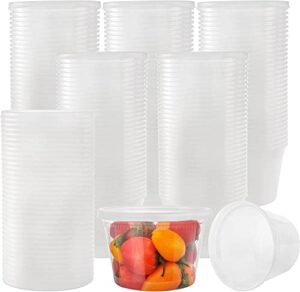 lawei 70 pack plastic deli food containers with lids - 16 oz food storage containers freezer deli cups for soup, party supplies, meal prep and portion control