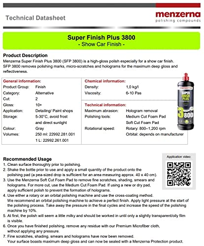 Menzerna Super Finish Plus 3800 (8oz)