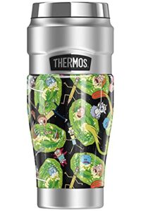 thermos rick and morty portal mayhem stainless king stainless steel travel tumbler, vacuum insulated & double wall, 16oz