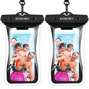 waterproof phone pouch, floating ipx8 waterproof cellphone case underwater dry bag for iphone 14 pro max mini 13 12 11 se xs xr 8 galaxy up to 6.9", for beach/diving/surfing/skiing (2 pack)