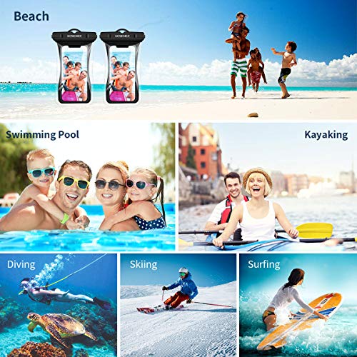 Waterproof Phone Pouch, Floating IPX8 Waterproof Cellphone Case Underwater Dry Bag for iPhone 14 Pro Max Mini 13 12 11 SE XS XR 8 Galaxy up to 6.9", for Beach/Diving/Surfing/Skiing (2 Pack)