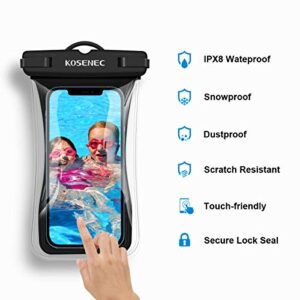 Waterproof Phone Pouch, Floating IPX8 Waterproof Cellphone Case Underwater Dry Bag for iPhone 14 Pro Max Mini 13 12 11 SE XS XR 8 Galaxy up to 6.9", for Beach/Diving/Surfing/Skiing (2 Pack)