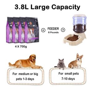 Automatic Dog Feeder and Water Dispenser Set Gravity Self Feeding Food Waterer for Small Medium Pet Cats Dogs Kitten Puppy