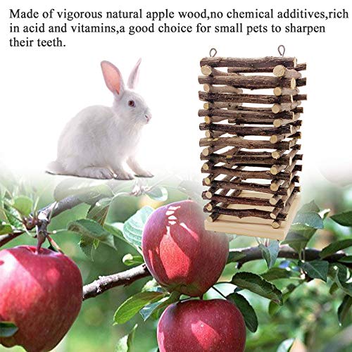 Tfwadmx Rabbit Wooden Hay Feeder Bunny Hay Manger Rack Less Waste Food Guinea Pig Hay Holder Small Animals Grass Dispenser for Chinchilla Hamster Gerbil