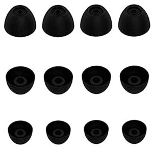 alxcd ear tips compatible with echo buds 2 2nd gen earbuds, s/m/l 3 sizes 6 pairs soft silicone eargel earbuds tips, replacement for echo buds 2, 6 pairs, black