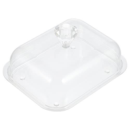 YARNOW Dishes Funny Butter Dish Acrylic Butter Dish with Lid Clear Plastic Butter Keeper Container Cheese Cream Crisper Box Butter Cutter Sealed Storage Box 14. 5x8cm Butter Box Cheesecake