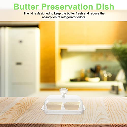 YARNOW Dishes Funny Butter Dish Acrylic Butter Dish with Lid Clear Plastic Butter Keeper Container Cheese Cream Crisper Box Butter Cutter Sealed Storage Box 14. 5x8cm Butter Box Cheesecake