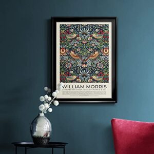 William Morris Wall Art Collection Décor Strawberry Thief (1936) Premium Framed Modern Art Print Artwork - Ready to Hang for Home and Office