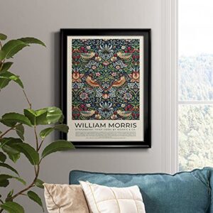 William Morris Wall Art Collection Décor Strawberry Thief (1936) Premium Framed Modern Art Print Artwork - Ready to Hang for Home and Office