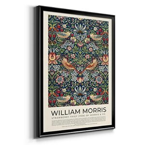 William Morris Wall Art Collection Décor Strawberry Thief (1936) Premium Framed Modern Art Print Artwork - Ready to Hang for Home and Office