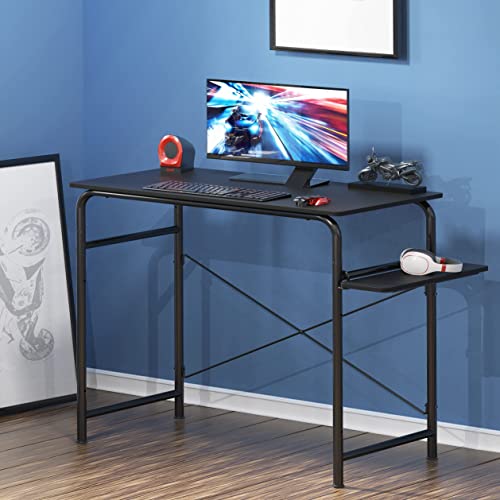 SHW Harrison 31-inch Home Computer Desk with Shelves, Black