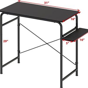 SHW Harrison 31-inch Home Computer Desk with Shelves, Black