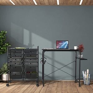 SHW Harrison 31-inch Home Computer Desk with Shelves, Black