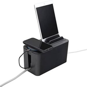 Bluelounge CableBox Mini Station Black Cable and Cord Management System - Small Surge Protector Included