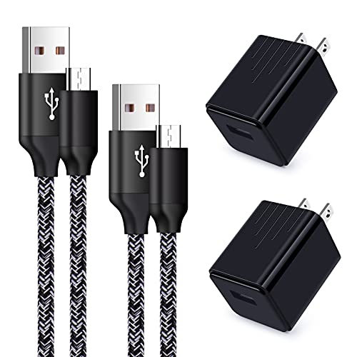 Android Charger, Android Phone Charger Micro USB Charger Cord Fast Charging Cable 6 ft Long with Wall Charger Block Plug for Samsung Galaxy S6 S7 J3 J7 Note 5,LG Stylo 2 3 Plus,Tablet,Kindle Fire