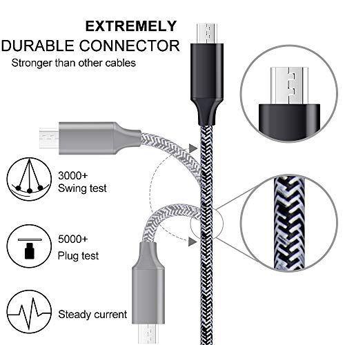 Android Charger, Android Phone Charger Micro USB Charger Cord Fast Charging Cable 6 ft Long with Wall Charger Block Plug for Samsung Galaxy S6 S7 J3 J7 Note 5,LG Stylo 2 3 Plus,Tablet,Kindle Fire