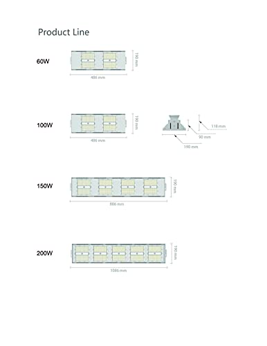 200W Linear High Bay LED Light with PIR Sensor