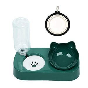 Aebor Gravity Water Bowl Cat Dog，Anti Wet cat Dog Mouth pad/Anti-Slip Base, Pet Automatic Water Dispenser with Detachable Bowl and 500ml Water Bottle, Pet Feeder for Small Medium Size Dog Cat (Green)