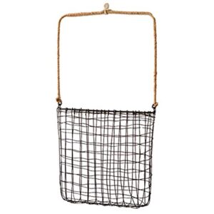 storage newspaper baskets wall-mounted basket home magazine rack shelf newspaper iron decoration flower basket retro and beautiful (color : black, size : 27 * 60cm)