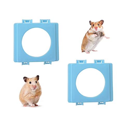 WishLotus Hamster Tunnel Pipe Fittings, 4pc 2.3 Inches Hamster Cage Tunnel Connector, Hamster Cage External Interface Accessories Hamster Cage Accessories Module (Blue, 2pc)