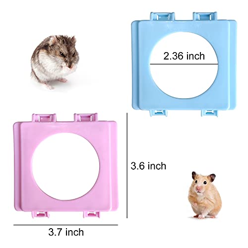 WishLotus Hamster Tunnel Pipe Fittings, 4pc 2.3 Inches Hamster Cage Tunnel Connector, Hamster Cage External Interface Accessories Hamster Cage Accessories Module (Blue, 2pc)