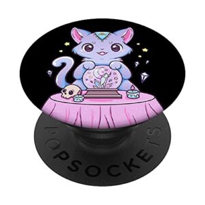 kawaii pastel goth cute creepy wicca witchy cat popsockets swappable popgrip