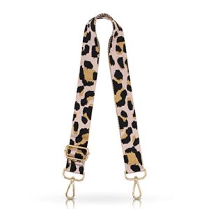 tanosii wide purse strap adjustable handbag strap replacement shoulder crossbody strap leopard