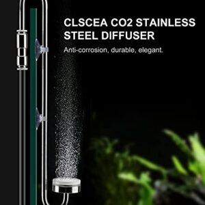 Clscea Aquarium Stainless Steel CO2 Diffuser Atomizer with Integrated Check Valve for Rimless Tanks 25cm