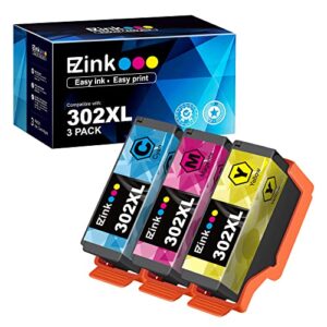 e-z ink (tm remanufactured ink cartridge replacement for epson 302xl 302 t302xl t302 to use with expression premium xp-6000 xp6000 xp-6100 xp6100 printer (1 cyan, 1 magenta, 1 yellow, 3 pack)