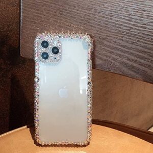 MOSEZA for iPhone 12 Pro Max Case Luxury Glitter Bling Silicone Rhinestone Cute Protective Phone Case for Women Girl for iPhone 12 Pro Max 6.7 inch