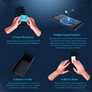 LIQUID CERAMIC Glass Screen Protector Scratch and Shatter Resistant Wipe On Nano Protection for All Phones Tablets Smart Watches for Up to 4 Devices - Bottle