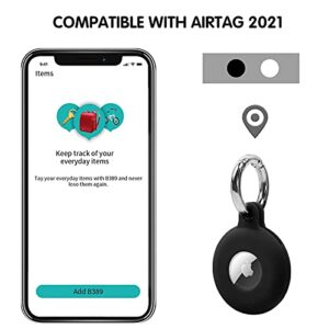 New AirTag Case 4 Pack Compatible with Apple AirTag(2021), Soft Washable Silicone Anti-Dust Protective Keychain Holder AirTag Case Black & White