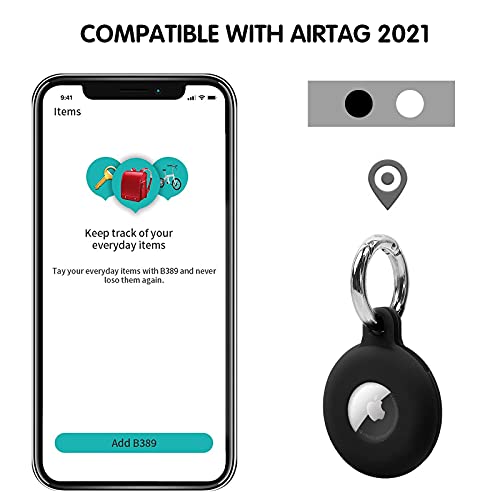 New AirTag Case 4 Pack Compatible with Apple AirTag(2021), Soft Washable Silicone Anti-Dust Protective Keychain Holder AirTag Case Black & White