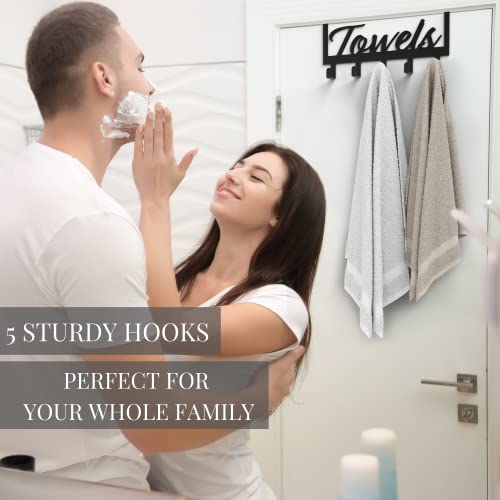 Aesthetic Over The Door Towel Rack for Your Bathroom – Space Saving and Convenient Towel Holder with Sturdy Hooks – The Perfect Addition to Your Bathroom Decor