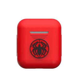narym silicone case with avengers character compatible with airpods 1 & airpods 2, spider-man, red