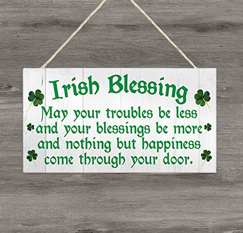 Irish Blessing Happiness Friendship Gift Plaque St Patricks Day Lucky House Sign (US-G069)