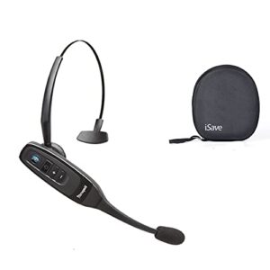 blueparrott c400-xt (204151) noise cancelling wireless bluetooth headset w/ isave protective carrying case with 24 hours of talk time