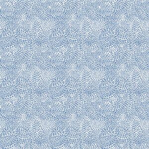 pbs fabrics lula blue by erin borja, quilter's cotton by the yard, waves, white