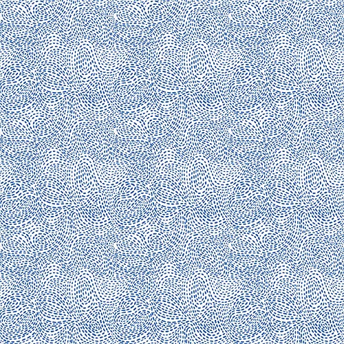 PBS Fabrics Lula Blue by Erin Borja, Quilter's Cotton by The Yard, Waves, White