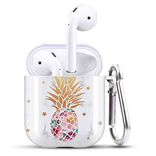 Airpod 2 Case, Airpods 2 Skin, Apple Airpod 2 Case Cover, Cute Luxury Hard Designer Protective Airpods Case for Girls Women Compatible with Apple AirPods Charging Case 2&1, Cute Pineapple