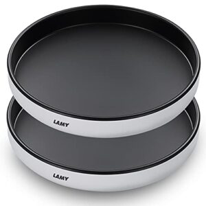 lamy lazy susan organizer kitchen organization, 2 pack 12 inch lazy susan turntable for cabinet, pantry, refrigerator and table, black