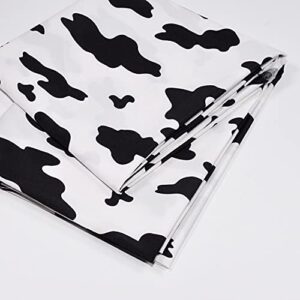 yutone 59" wide 4.0 oz fabric by 100% polyester cow design print fabric,white/black, for party derss by the yard (white ground)