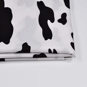 Yutone 59" Wide 4.0 OZ Fabric by 100% Polyester Cow Design Print Fabric,White/Black, for Party Derss by The Yard (White Ground)